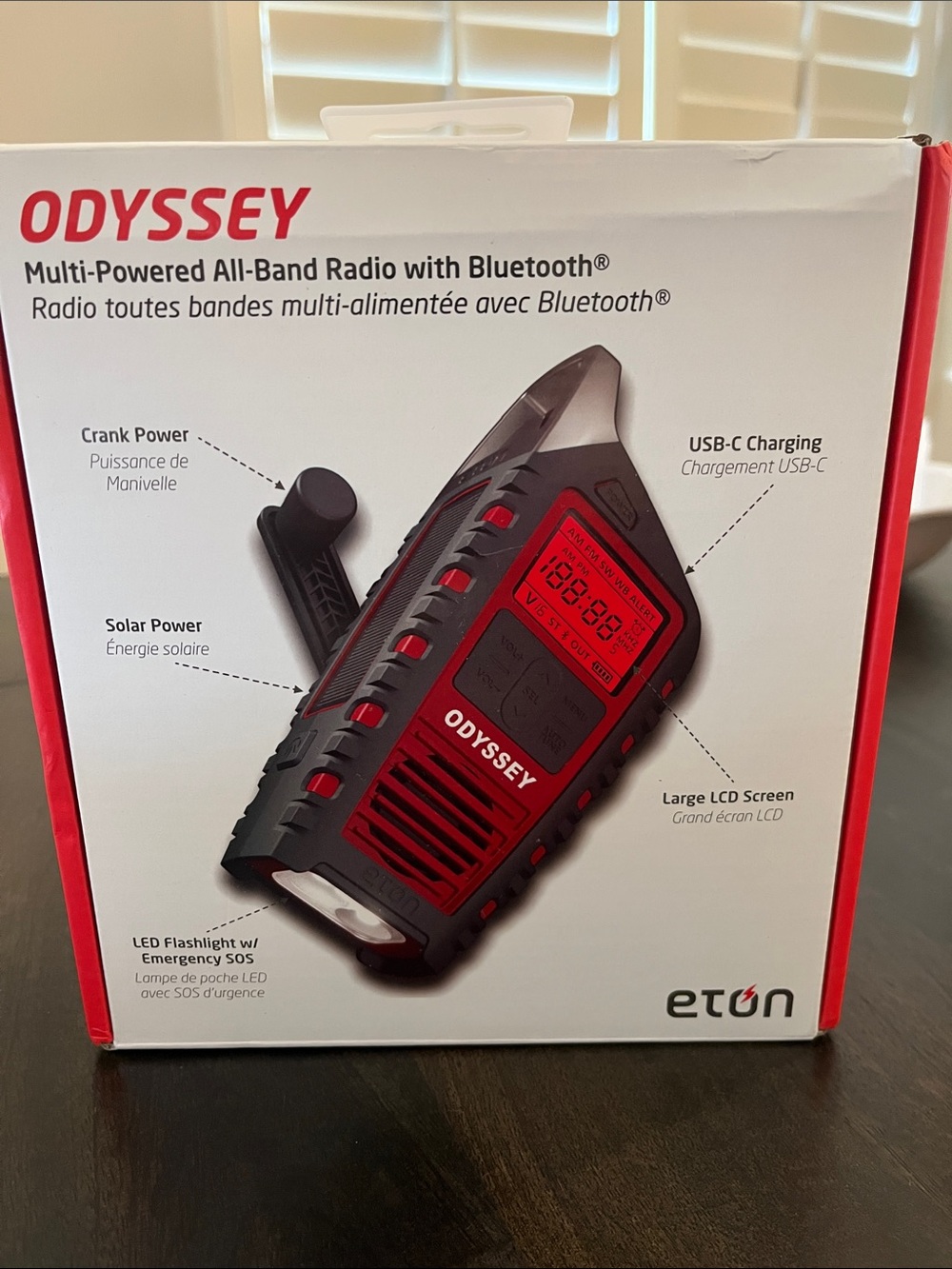 Eton Odyssey Portable All-Band Radio - Red and Black